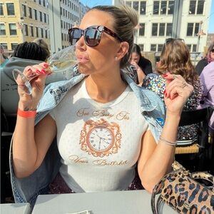 Sugar Thrillz Cream Short Sleeve Top